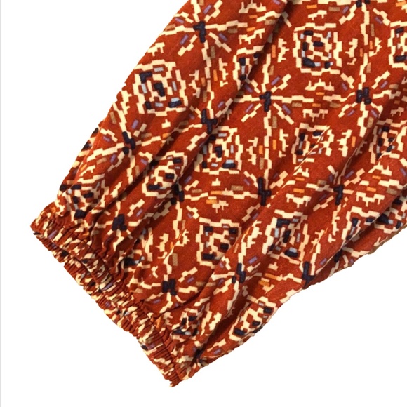 Women’s Red Geometric Relaxed Fit Boho Tunic - Picture 14 of 16